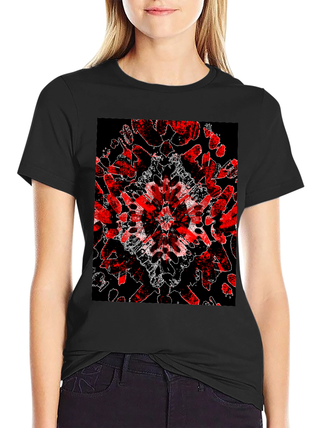 Abstract Red & Black Graphic Tee