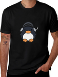 Penguin Headphones Graphic Tee - Cool & Stylish