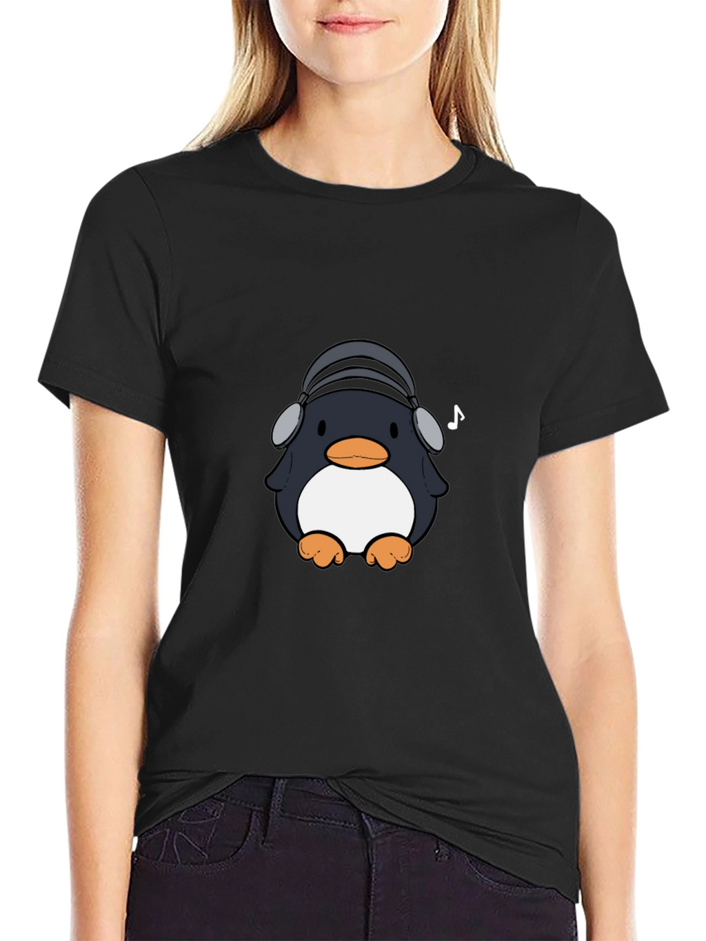 Penguin Headphones Graphic Tee - Cool & Stylish