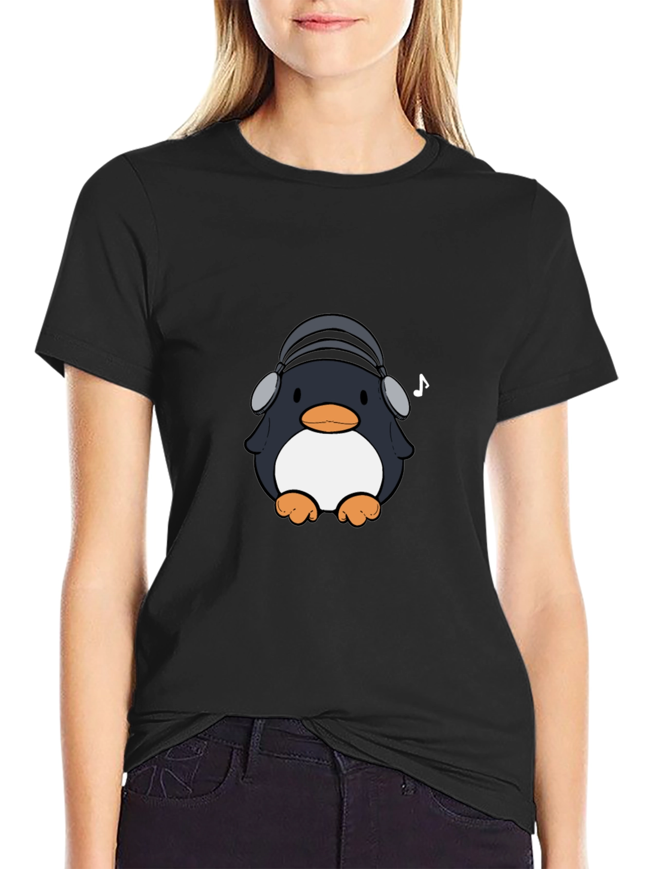 Penguin Headphones Graphic Tee - Cool & Stylish