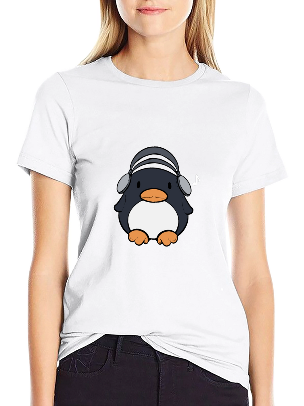 Penguin Headphones Graphic Tee - Cool & Stylish