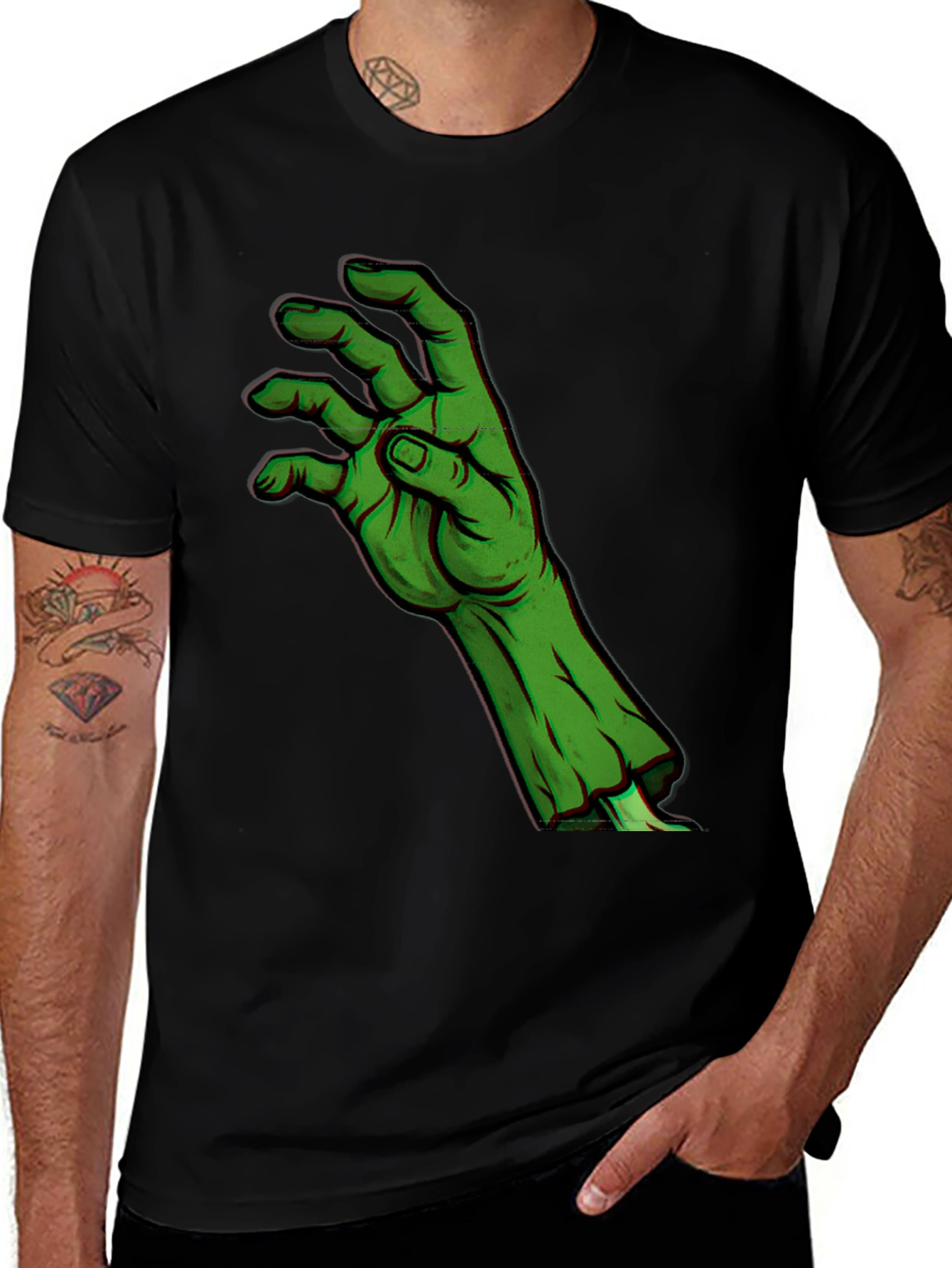 Zombie Hand Graphic T-Shirt - Horror Halloween Style