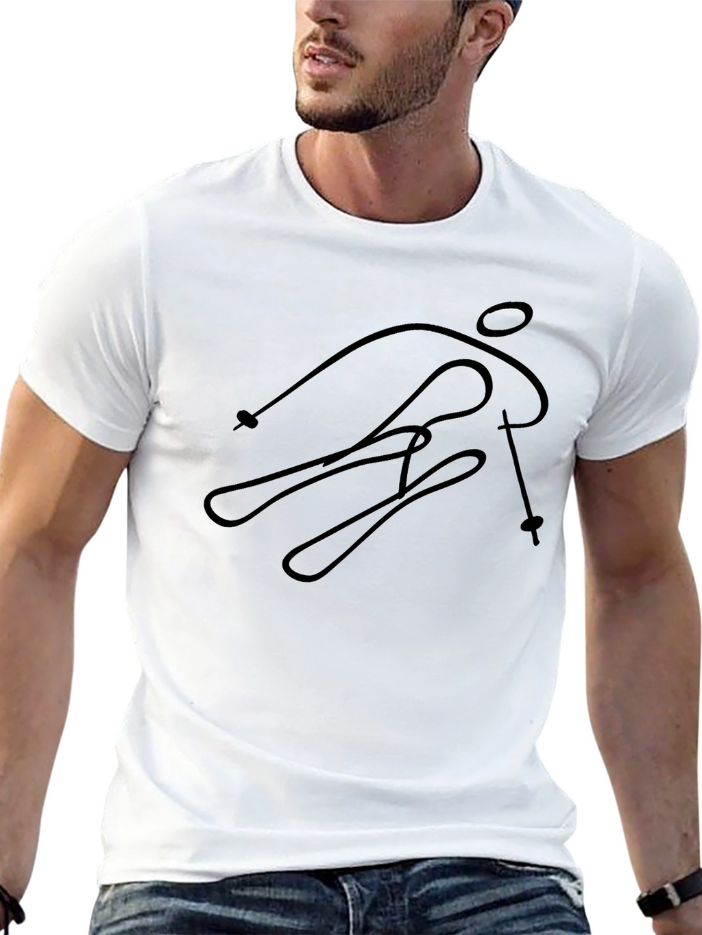 Ski Silhouette Graphic Tee - Black