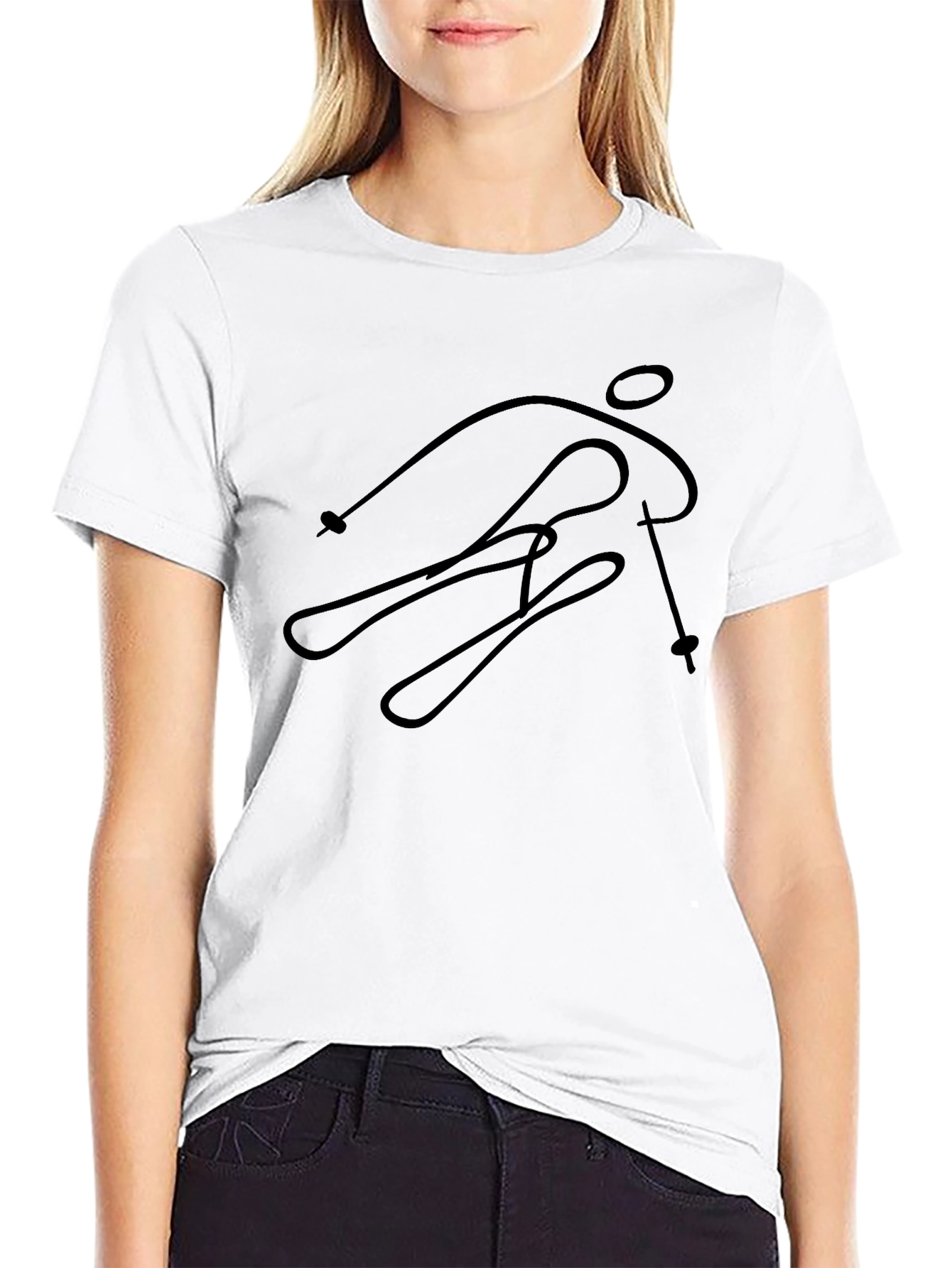 Ski Silhouette Graphic Tee - Black