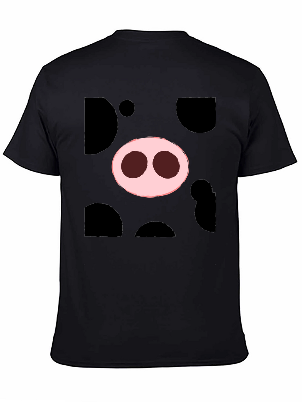 Pig Nose Graphic Tee - Black Cotton T-Shirt