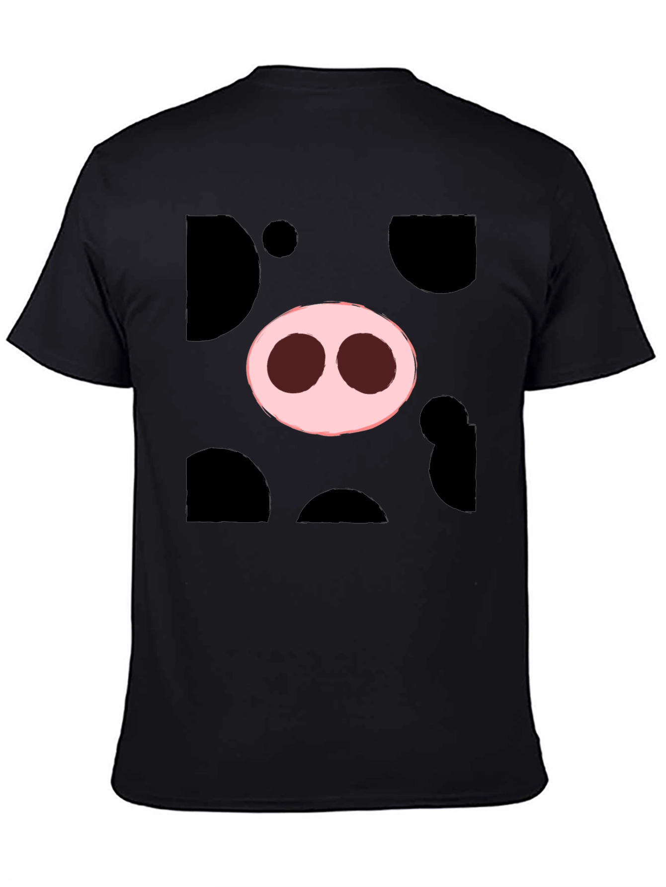 Pig Nose Graphic Tee - Black Cotton T-Shirt