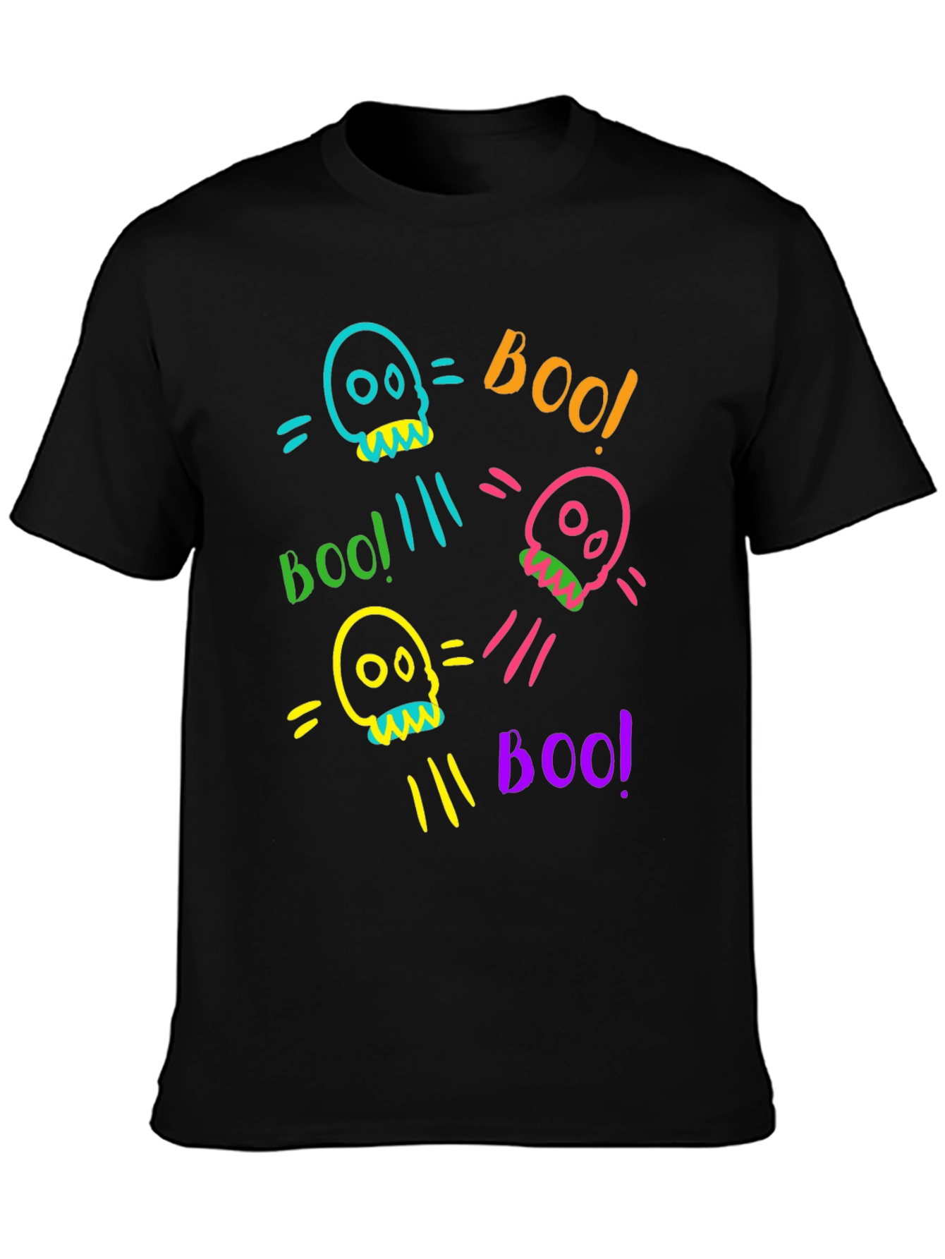 Skull Boo Halloween Graphic T-Shirt