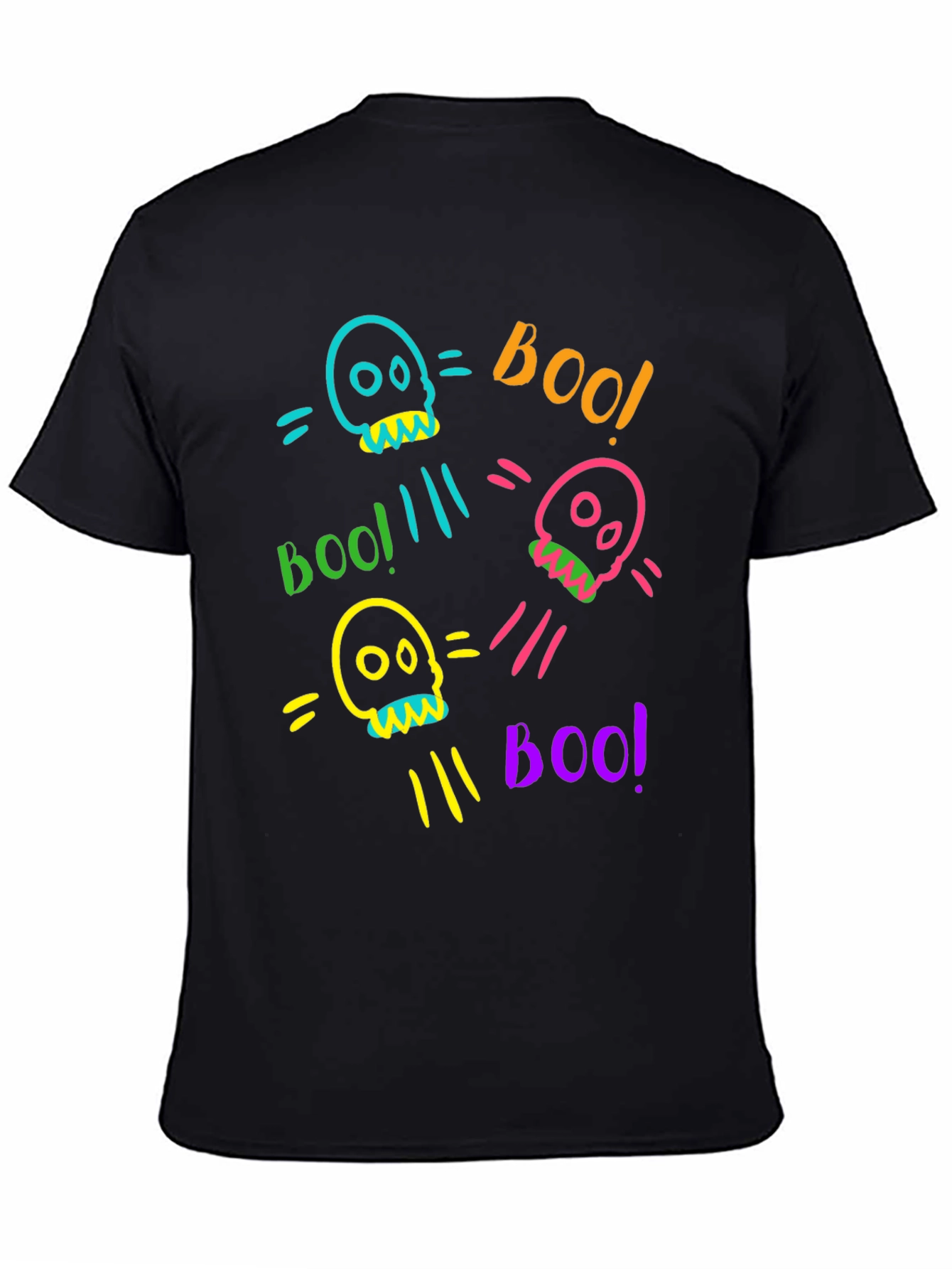 Skull Boo Halloween Graphic T-Shirt
