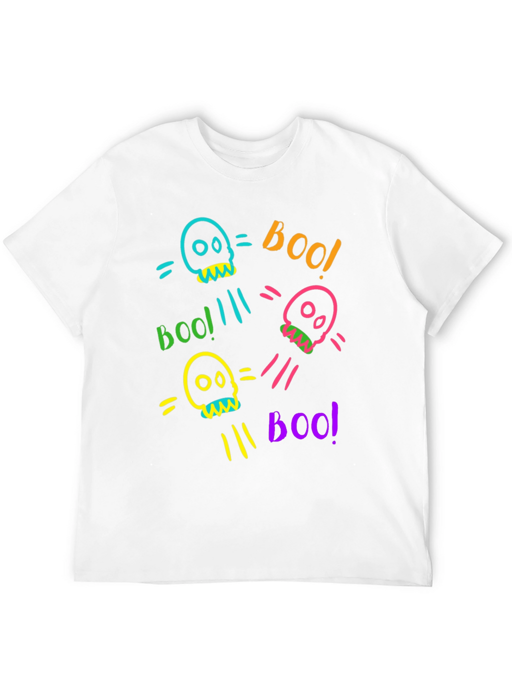 Skull Boo Halloween Graphic T-Shirt
