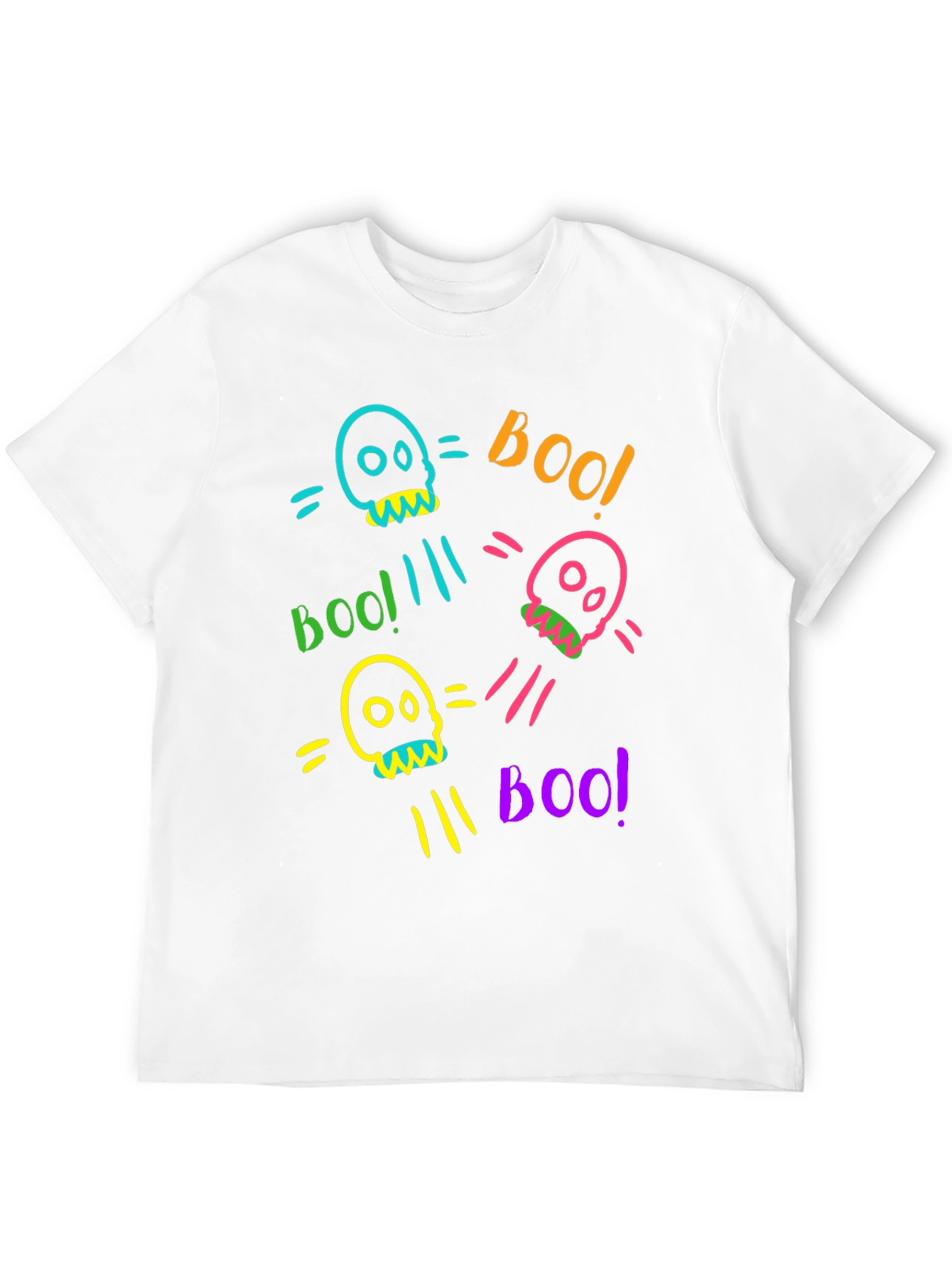 Skull Boo Halloween Graphic T-Shirt