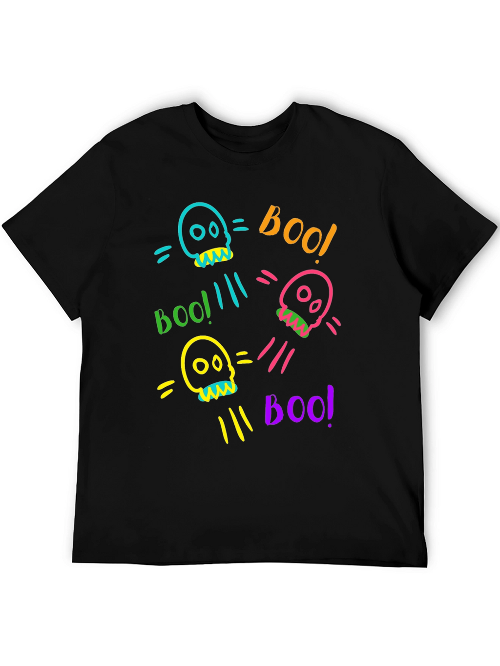 Skull Boo Halloween Graphic T-Shirt