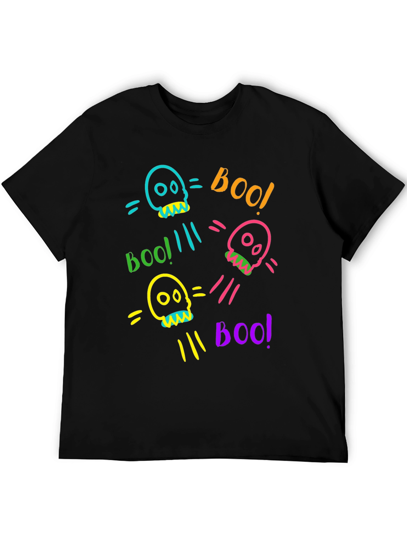Skull Boo Halloween Graphic T-Shirt