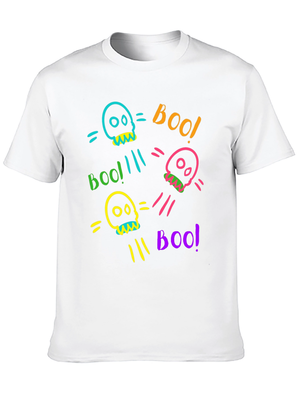 Skull Boo Halloween Graphic T-Shirt
