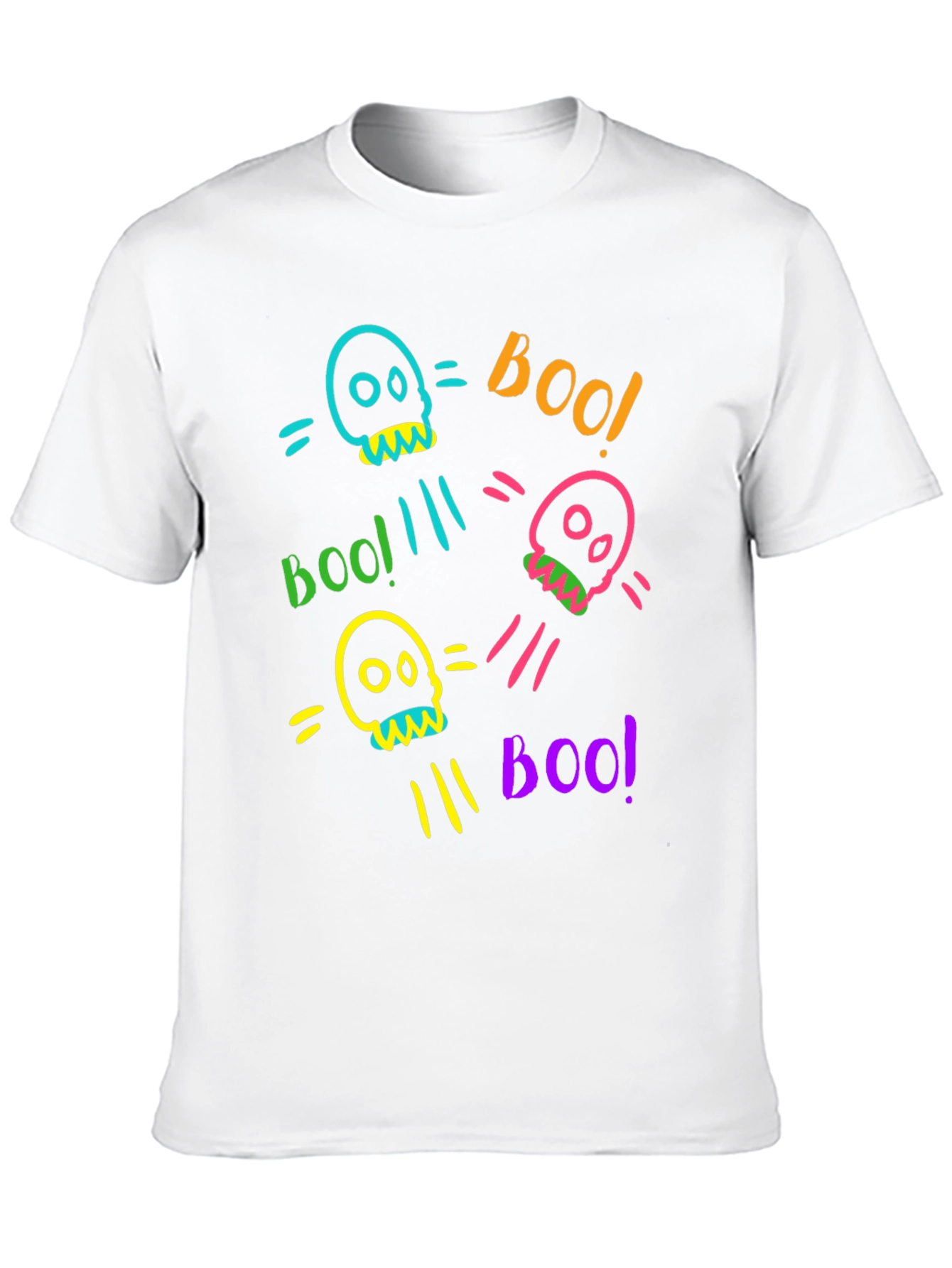 Skull Boo Halloween Graphic T-Shirt