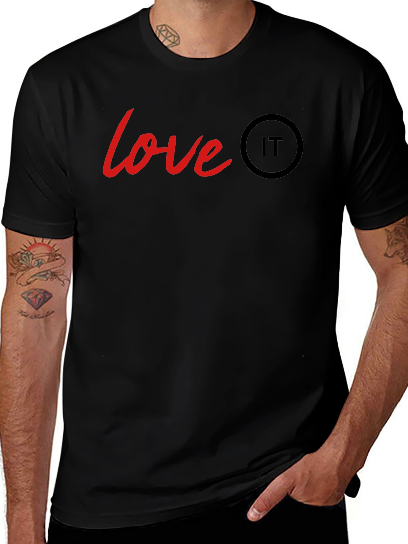 Love IT T-Shirt - Black Crew Neck Tee