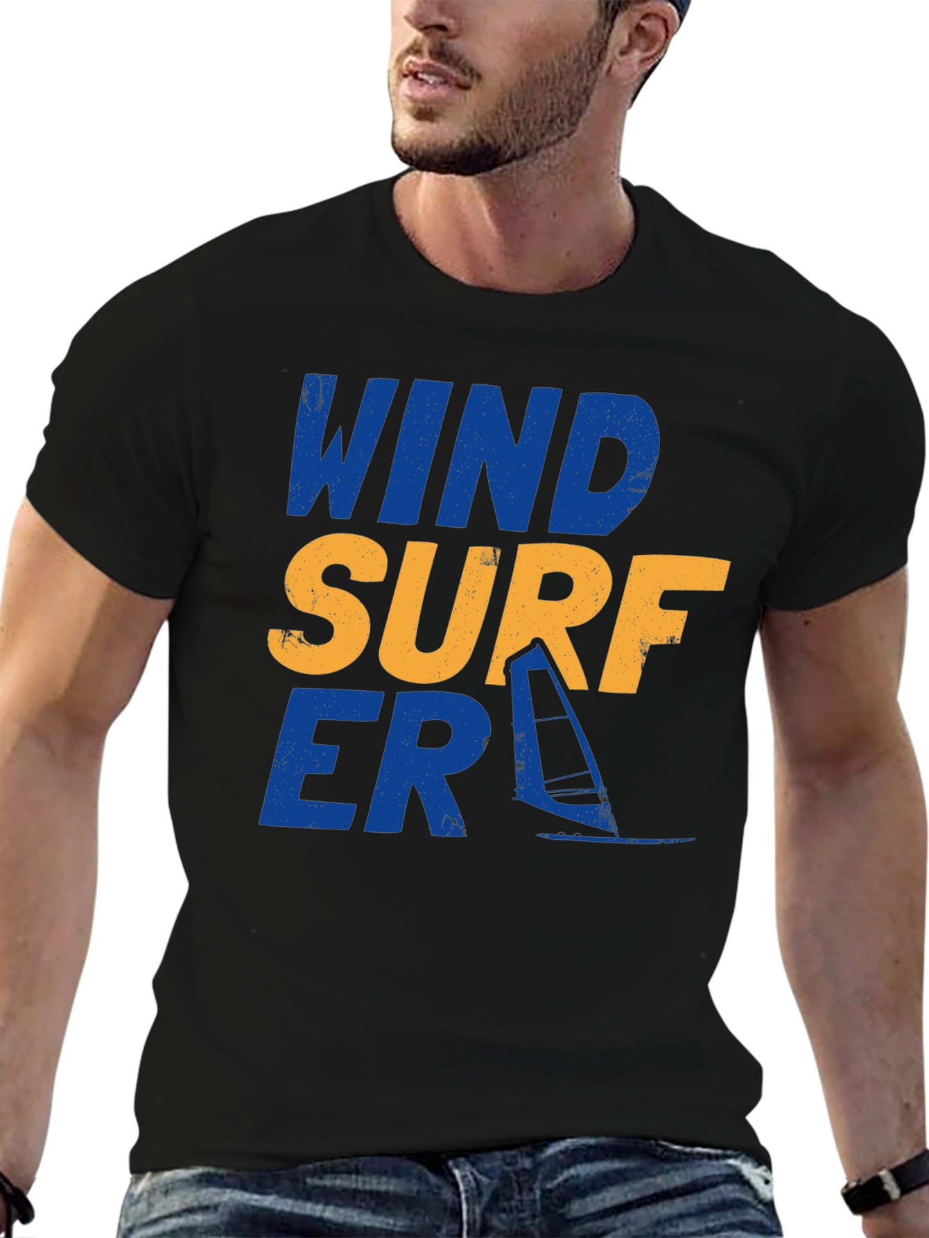 Wind Surfer Graphic Tee - Black