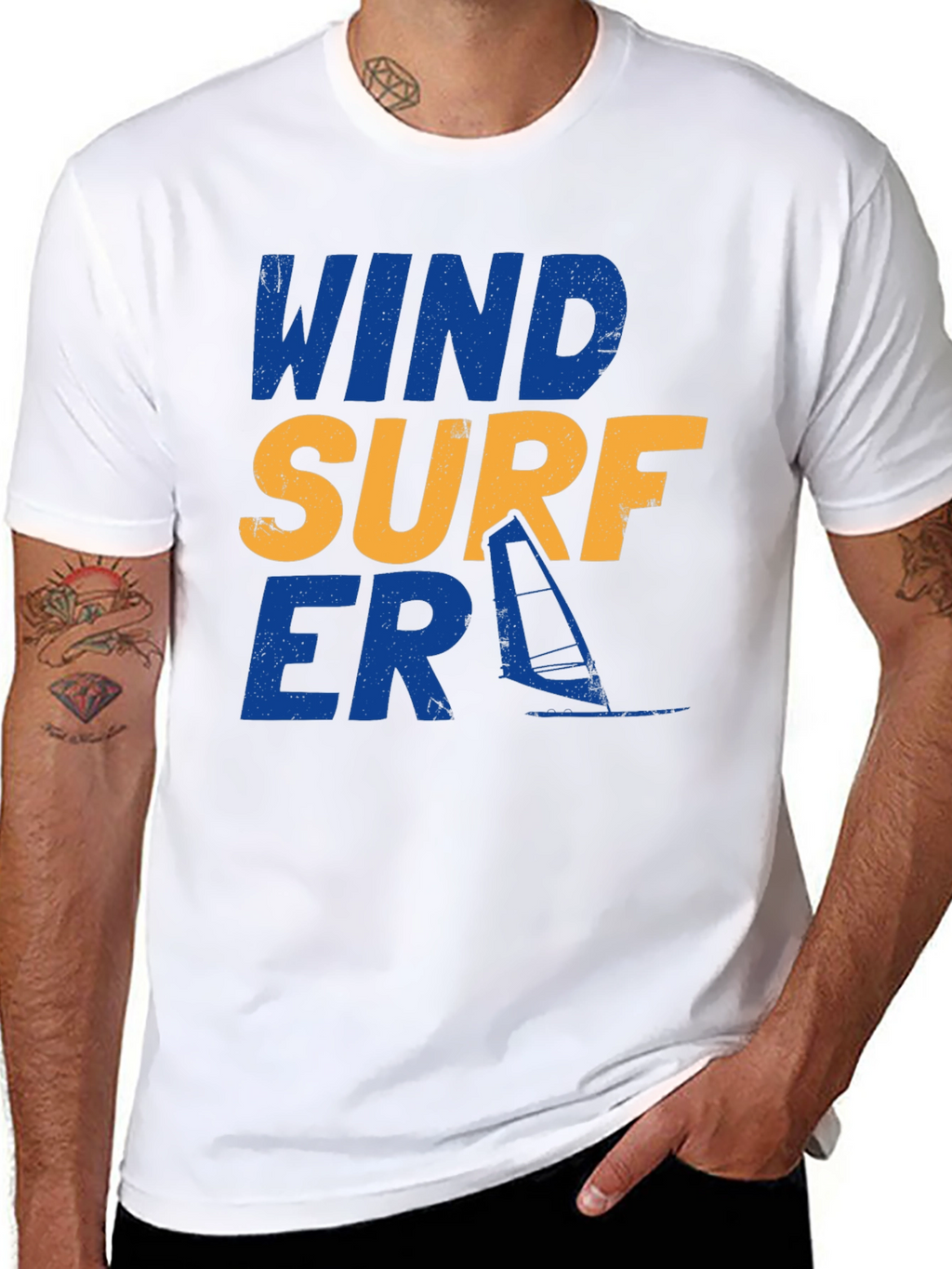 Wind Surfer Graphic Tee - Black