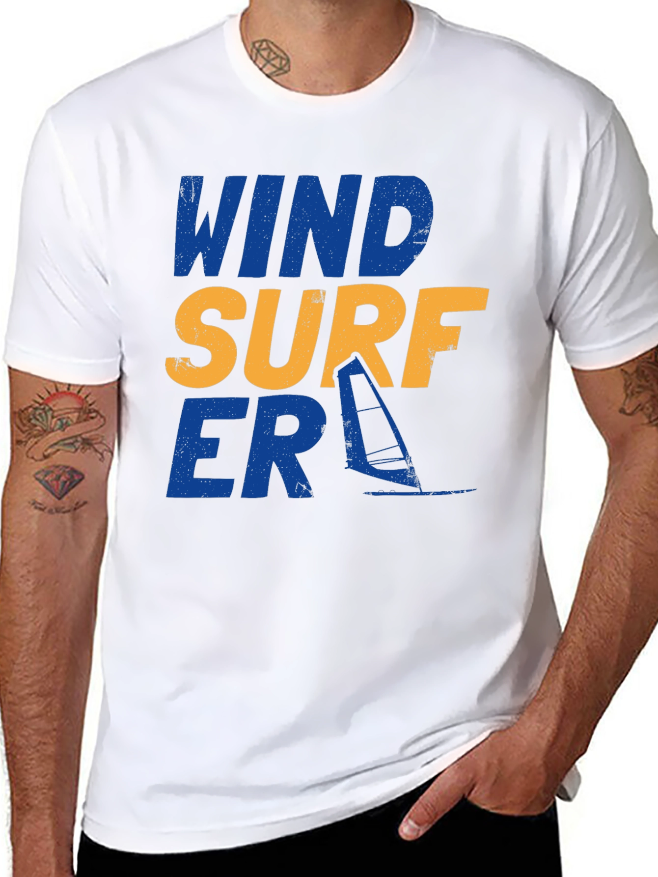 Wind Surfer Graphic Tee - Black