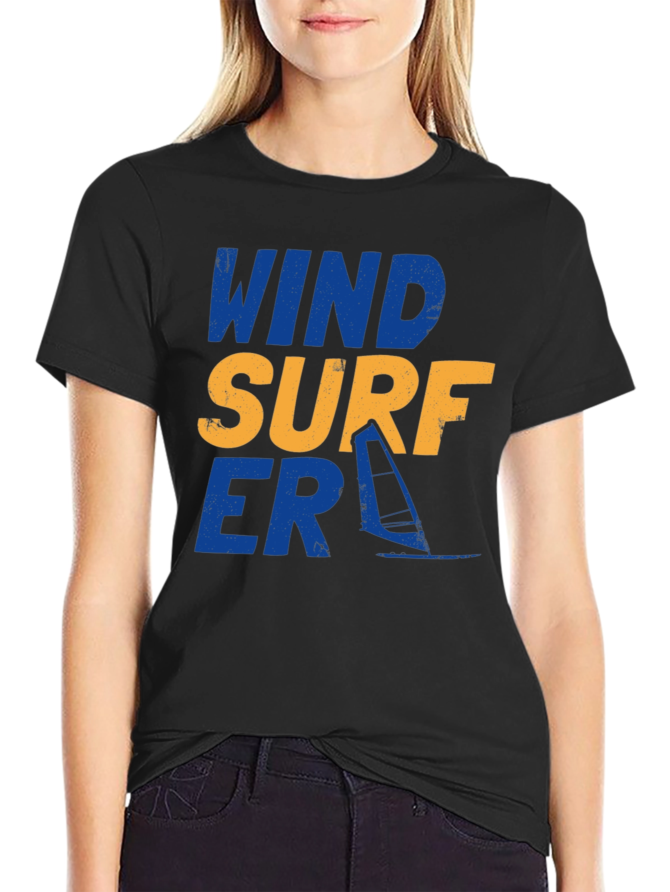 Wind Surfer Graphic Tee - Black