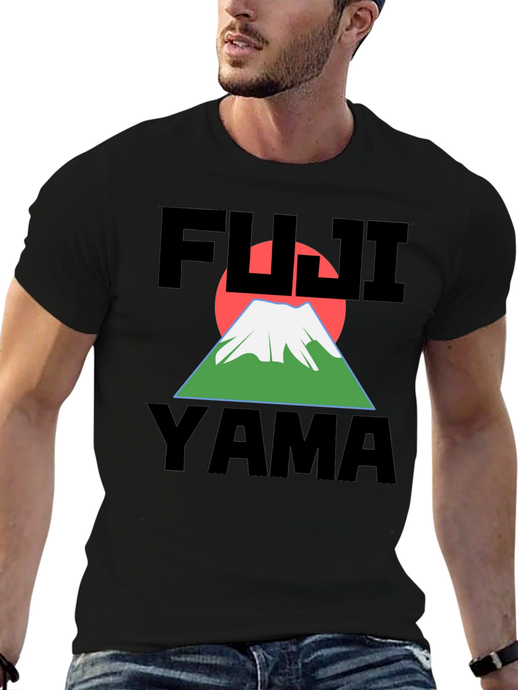 Fuji Yama Graphic Black T-Shirt