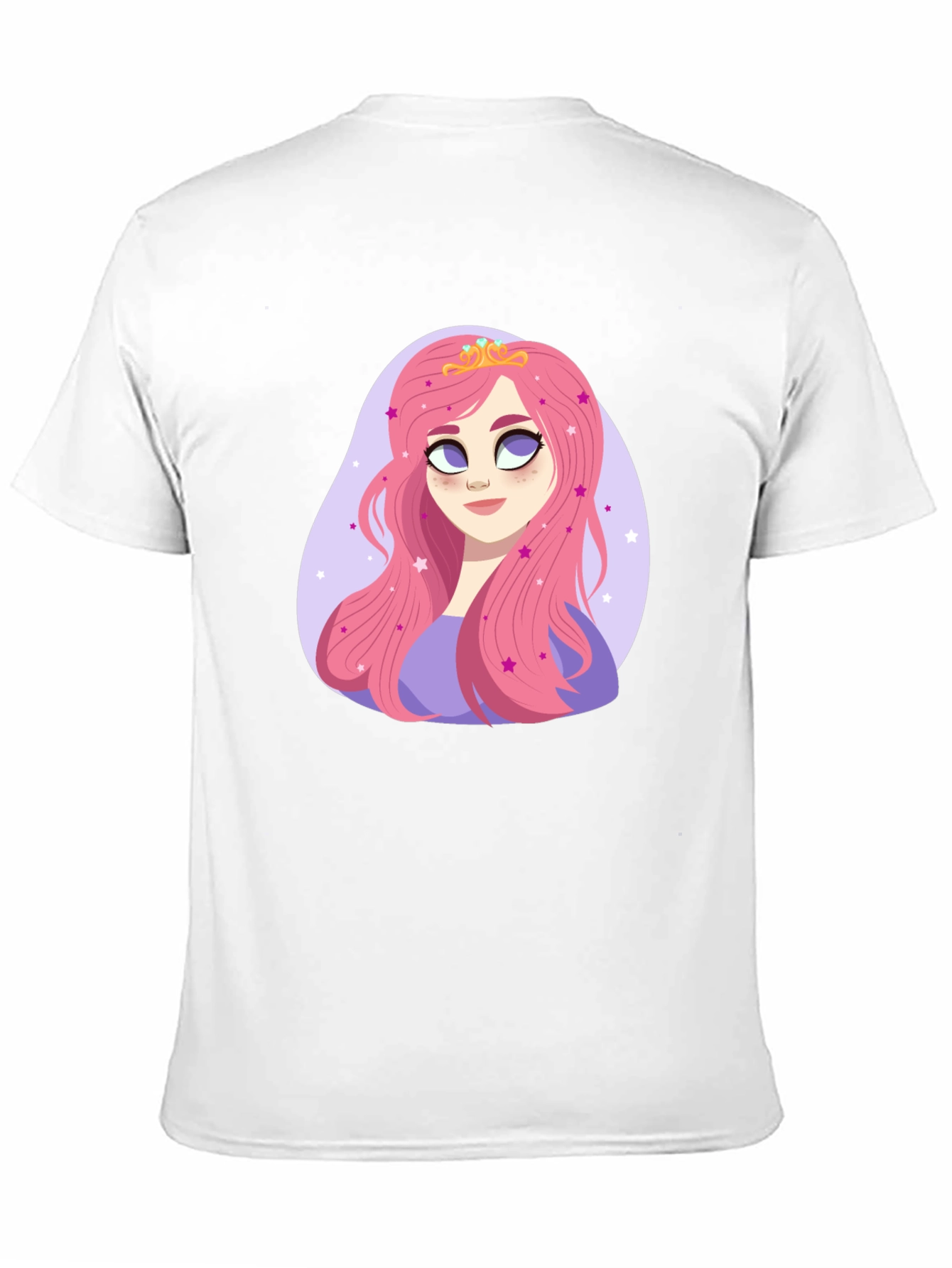 Princess Pink Hair Cartoon Graphic Tee