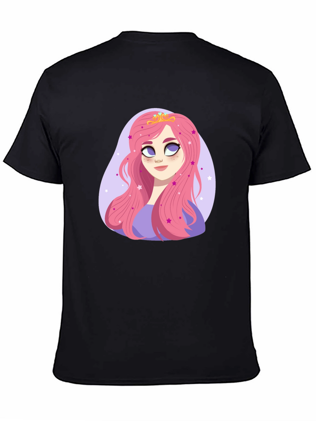 Princess Pink Hair Cartoon Graphic Tee
