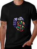 Geometric Prism Graphic Tee - Stylish Mens Black T-Shirt