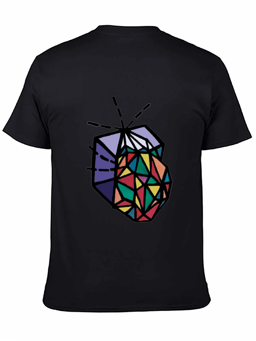 Geometric Prism Graphic Tee - Stylish Mens Black T-Shirt