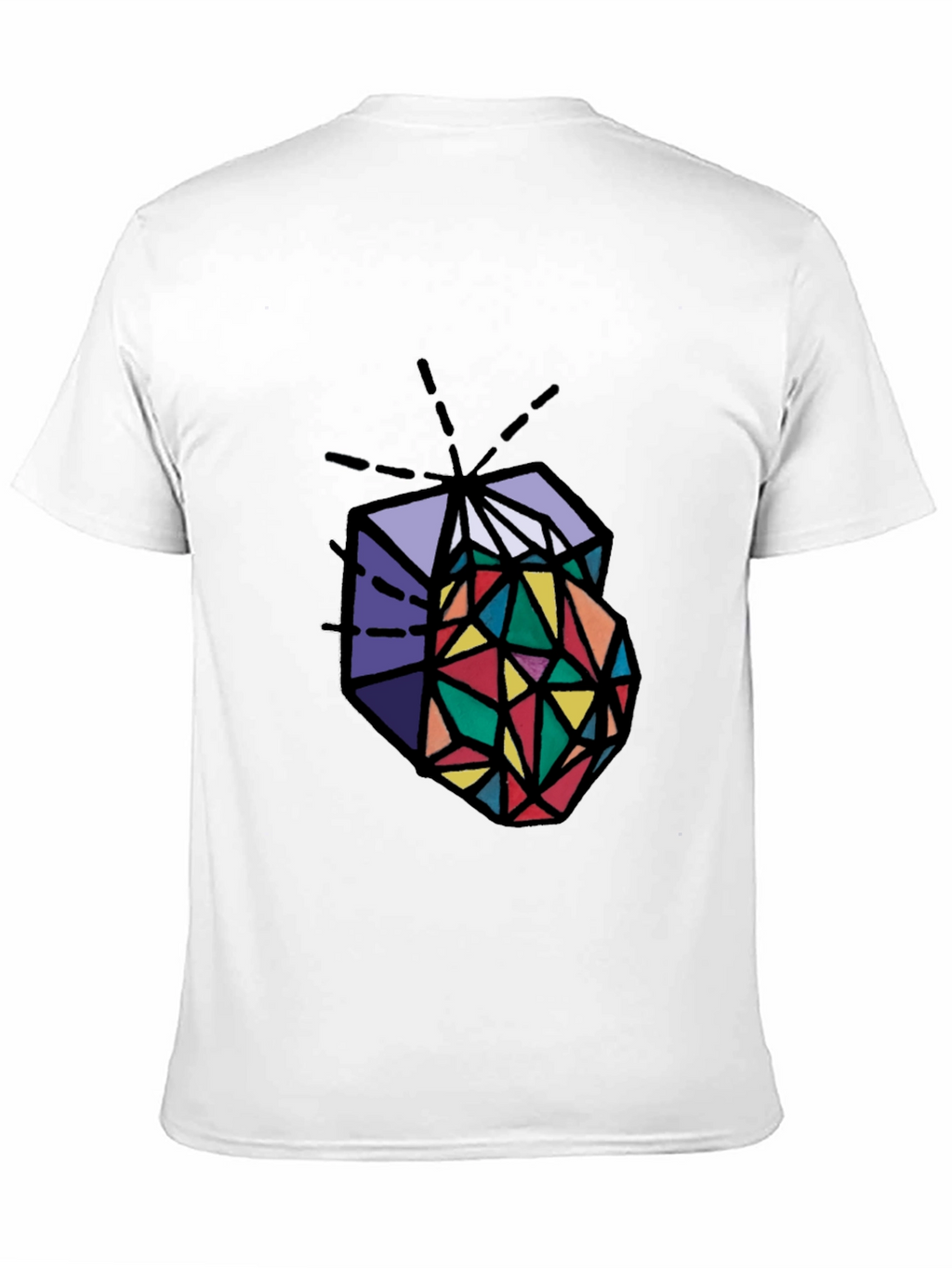 Geometric Prism Graphic Tee - Stylish Mens Black T-Shirt