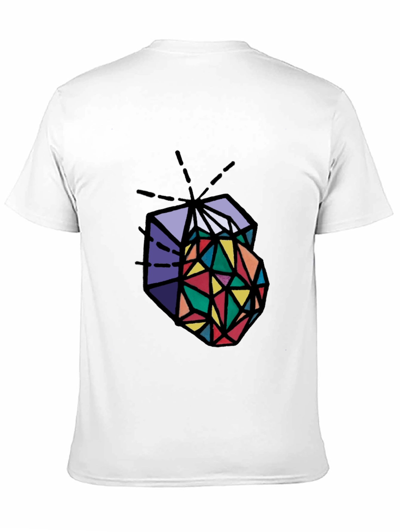 Geometric Prism Graphic Tee - Stylish Mens Black T-Shirt