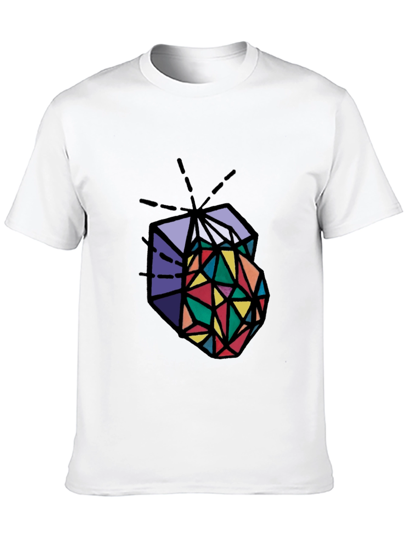 Geometric Prism Graphic Tee - Stylish Mens Black T-Shirt