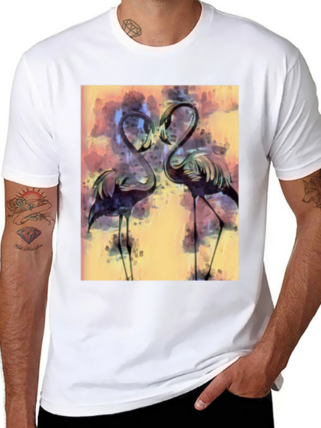 Flamingo Art Graphic T-Shirt - Stylish Bird Lover Tee