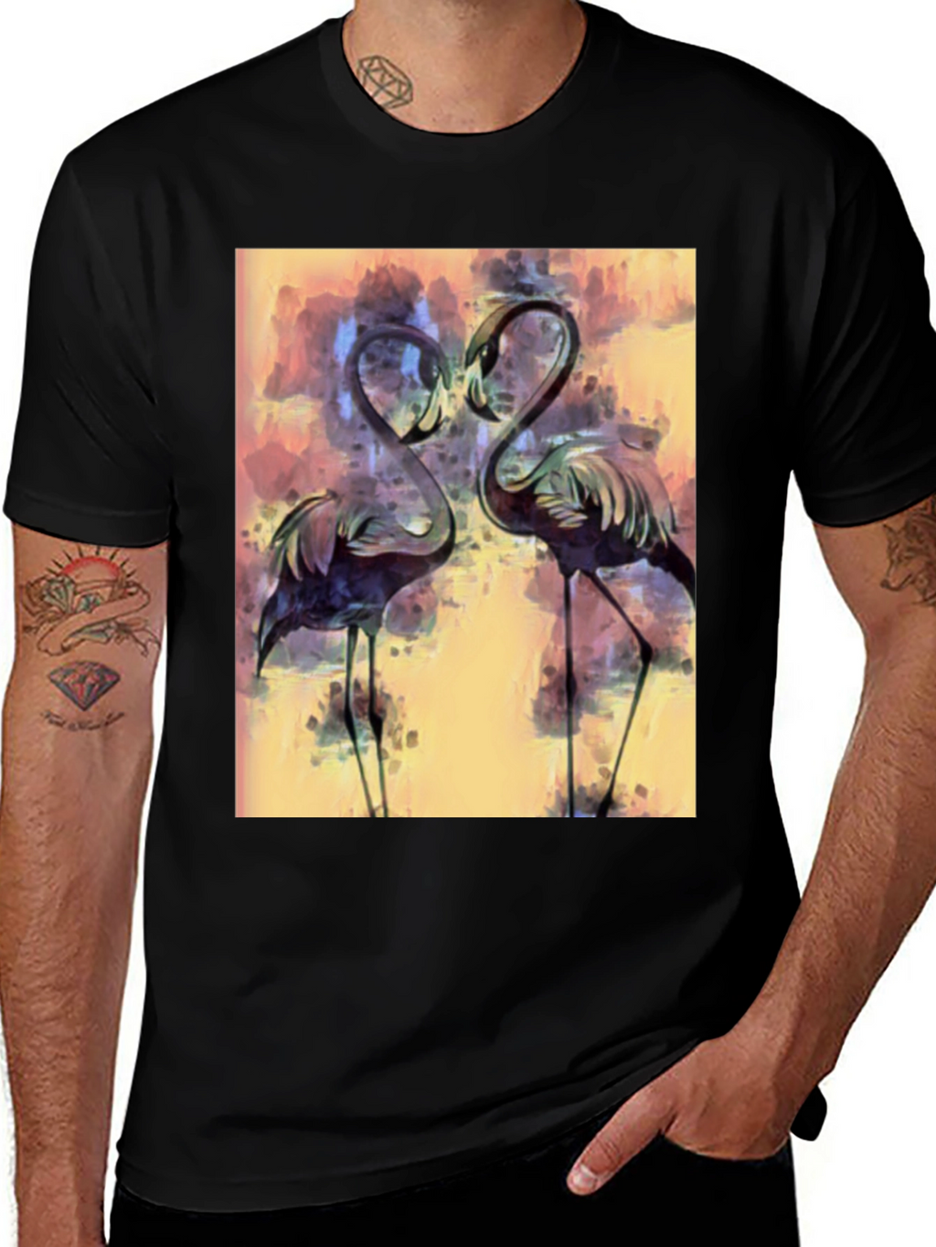 Flamingo Art Graphic T-Shirt - Stylish Bird Lover Tee