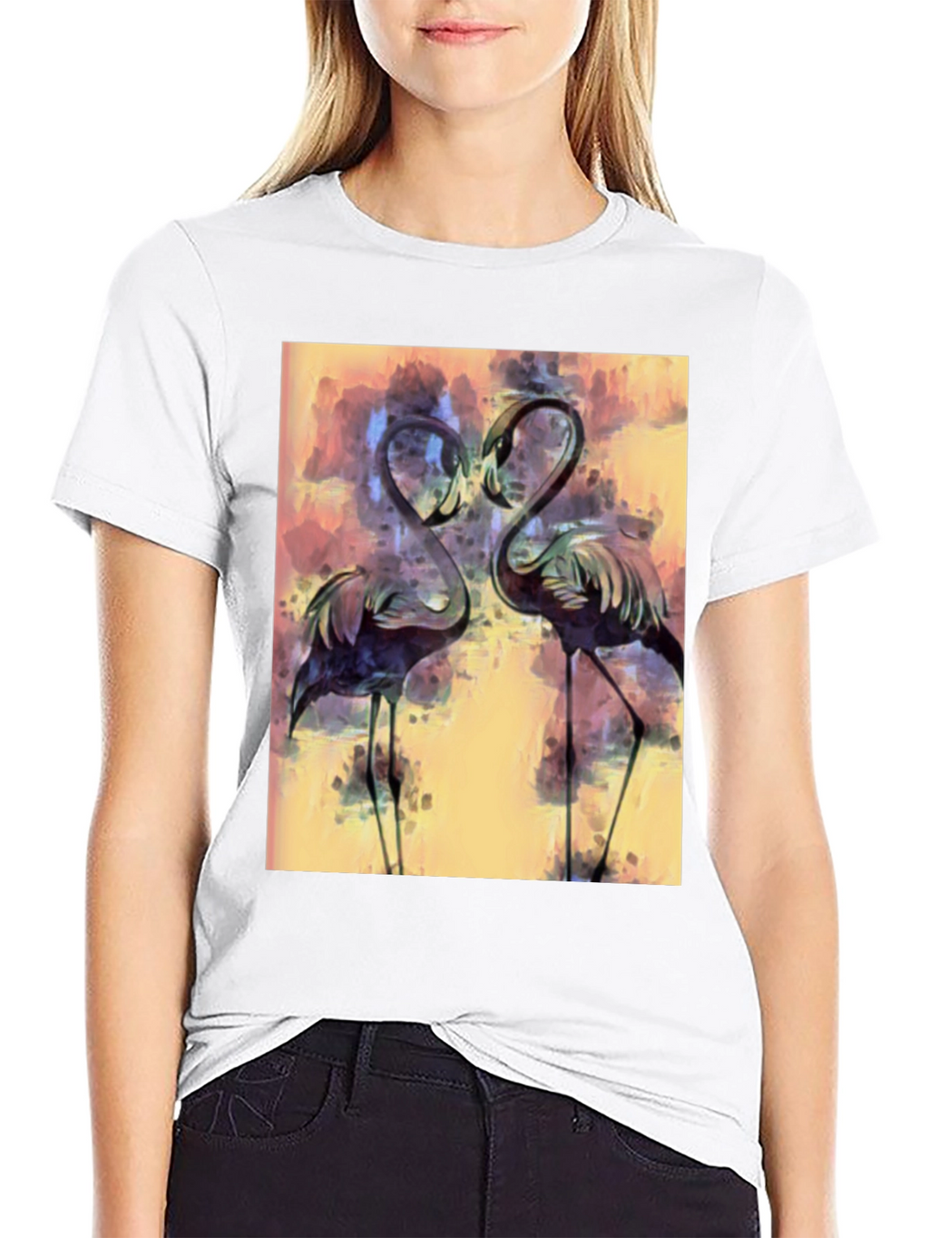 Flamingo Art Graphic T-Shirt - Stylish Bird Lover Tee