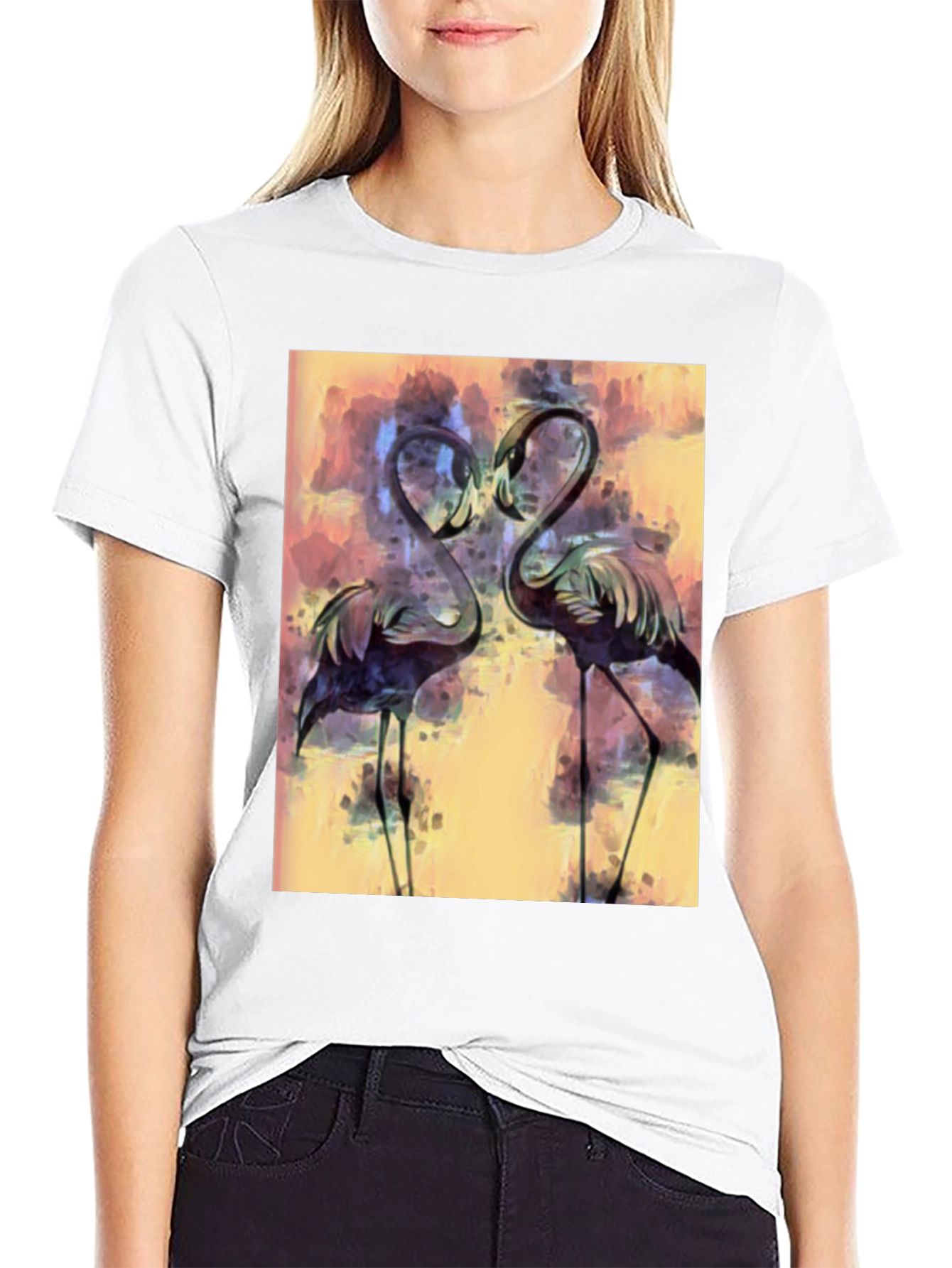 Flamingo Art Graphic T-Shirt - Stylish Bird Lover Tee