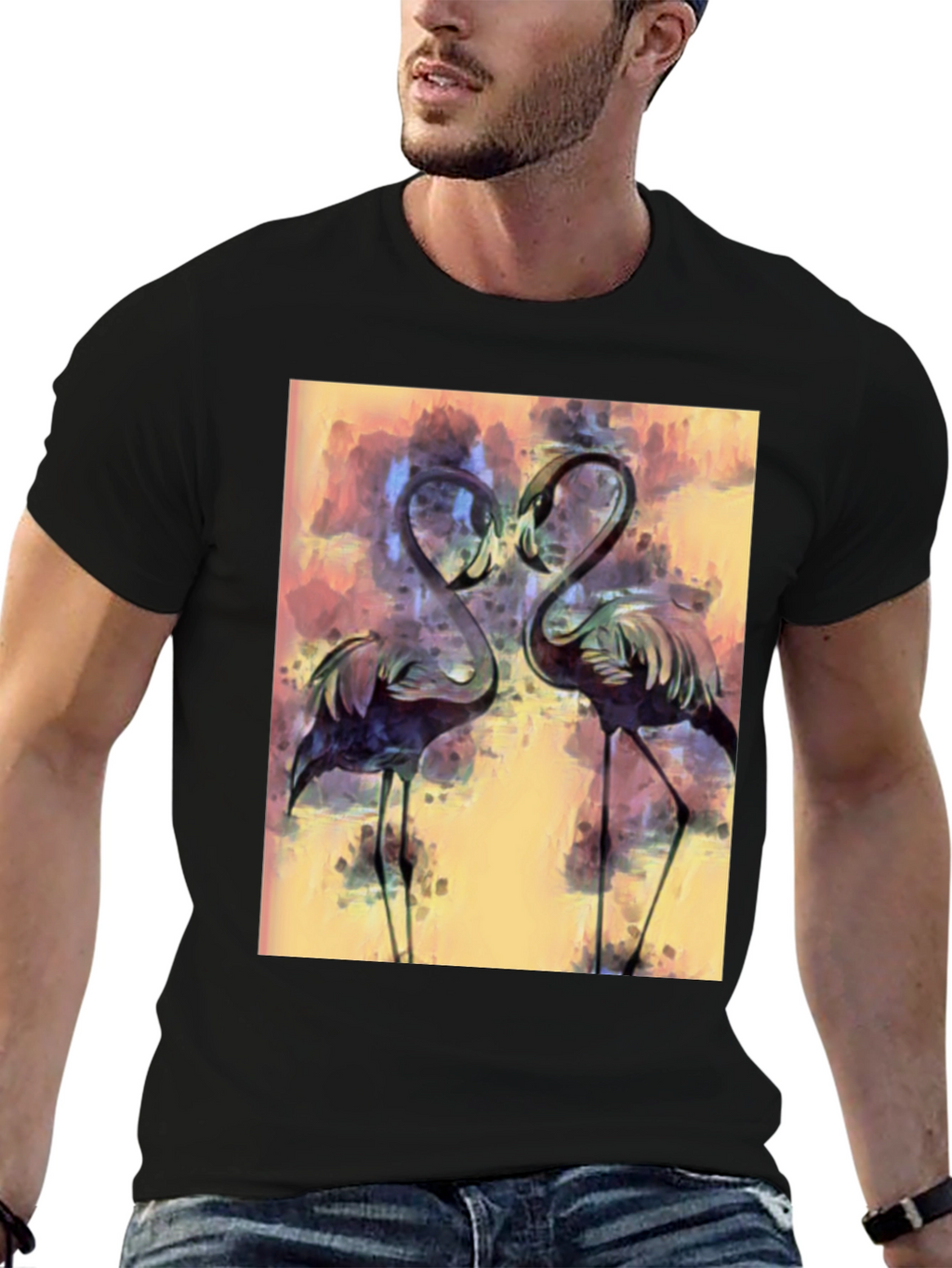 Flamingo Art Graphic T-Shirt - Stylish Bird Lover Tee