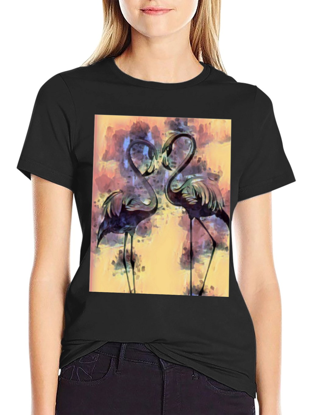 Flamingo Art Graphic T-Shirt - Stylish Bird Lover Tee