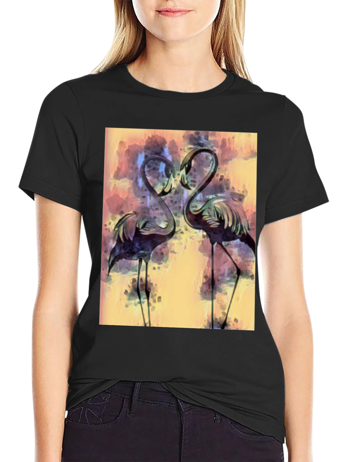 Flamingo Art Graphic T-Shirt - Stylish Bird Lover Tee
