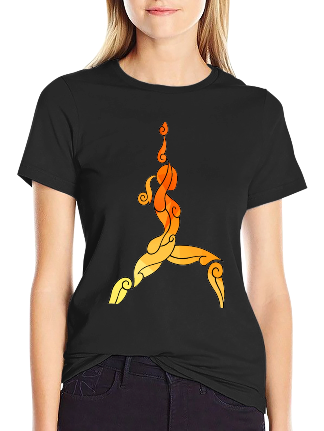 Yoga Pose Graphic Tee - Unisex Black T-Shirt
