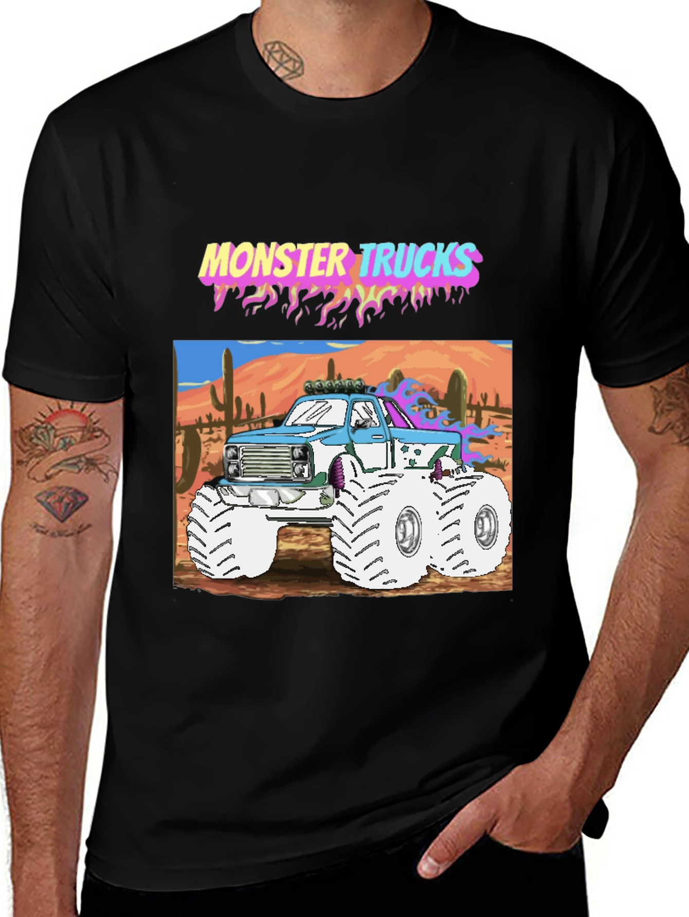 Monster Trucks Graphic Tee - Retro Style