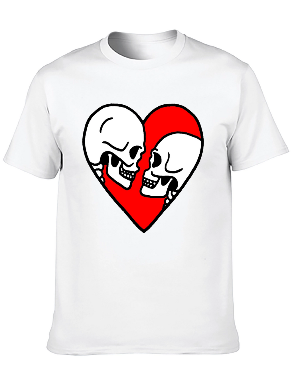 Skull Love Heart Graphic Tee