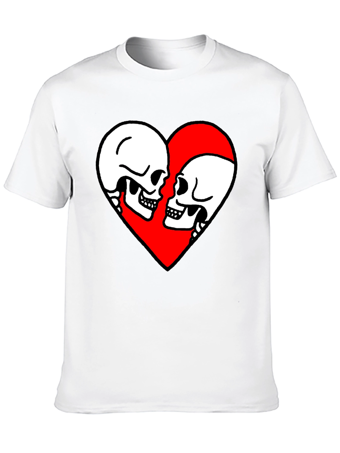 Skull Love Heart Graphic Tee