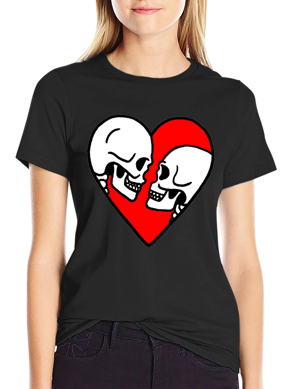 Skull Love Heart Graphic Tee