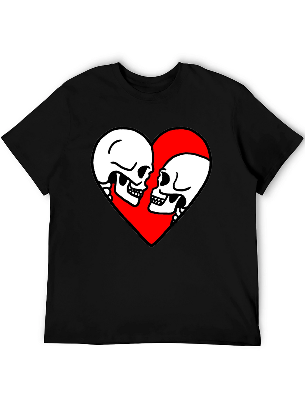 Skull Love Heart Graphic Tee