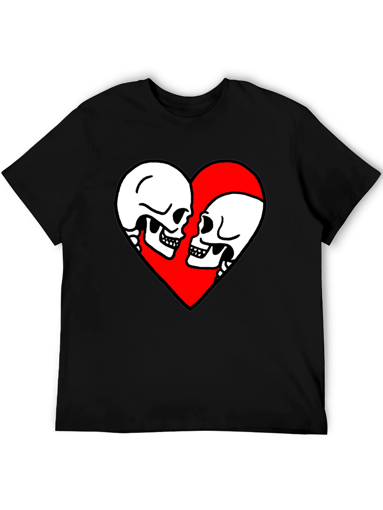 Skull Love Heart Graphic Tee