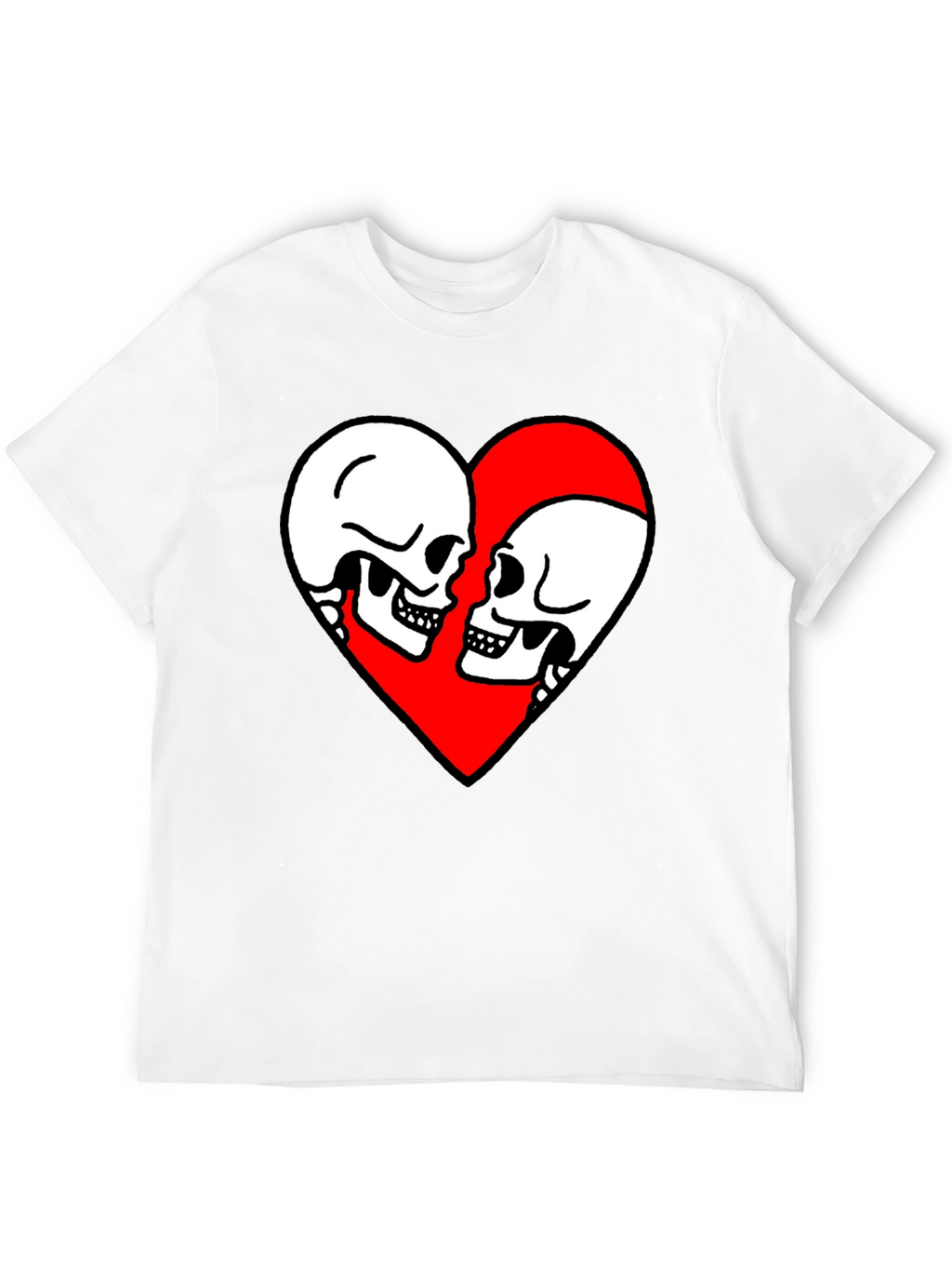 Skull Love Heart Graphic Tee