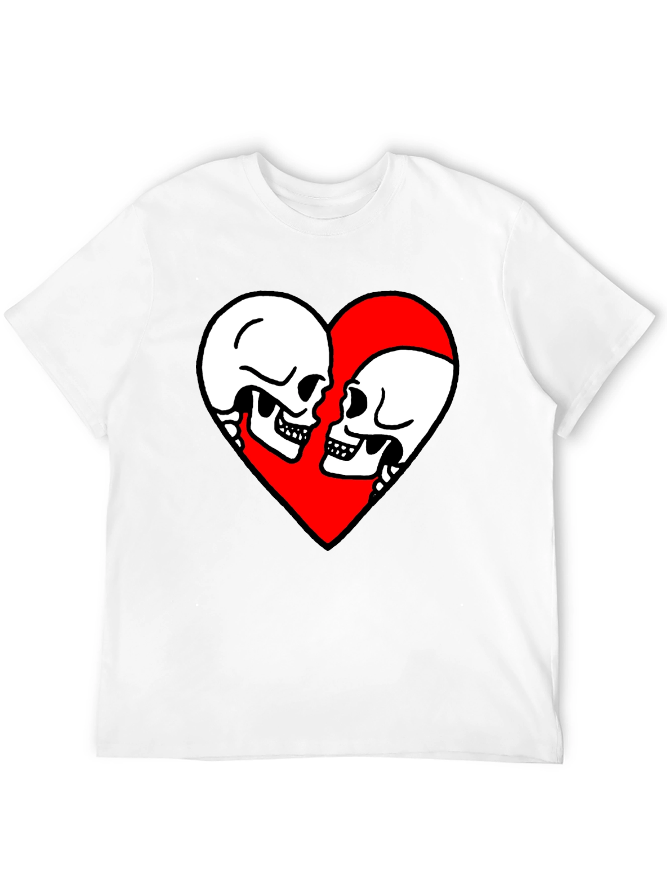 Skull Love Heart Graphic Tee