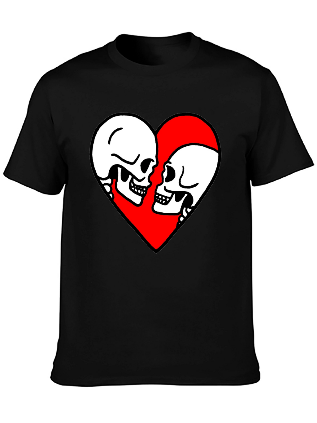 Skull Love Heart Graphic Tee