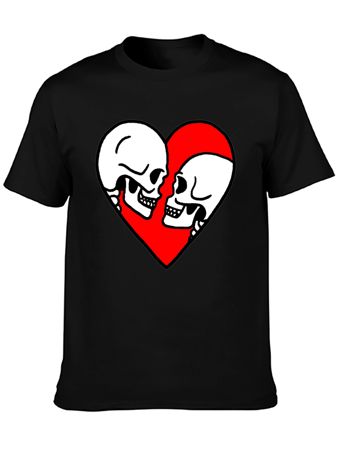 Skull Love Heart Graphic Tee