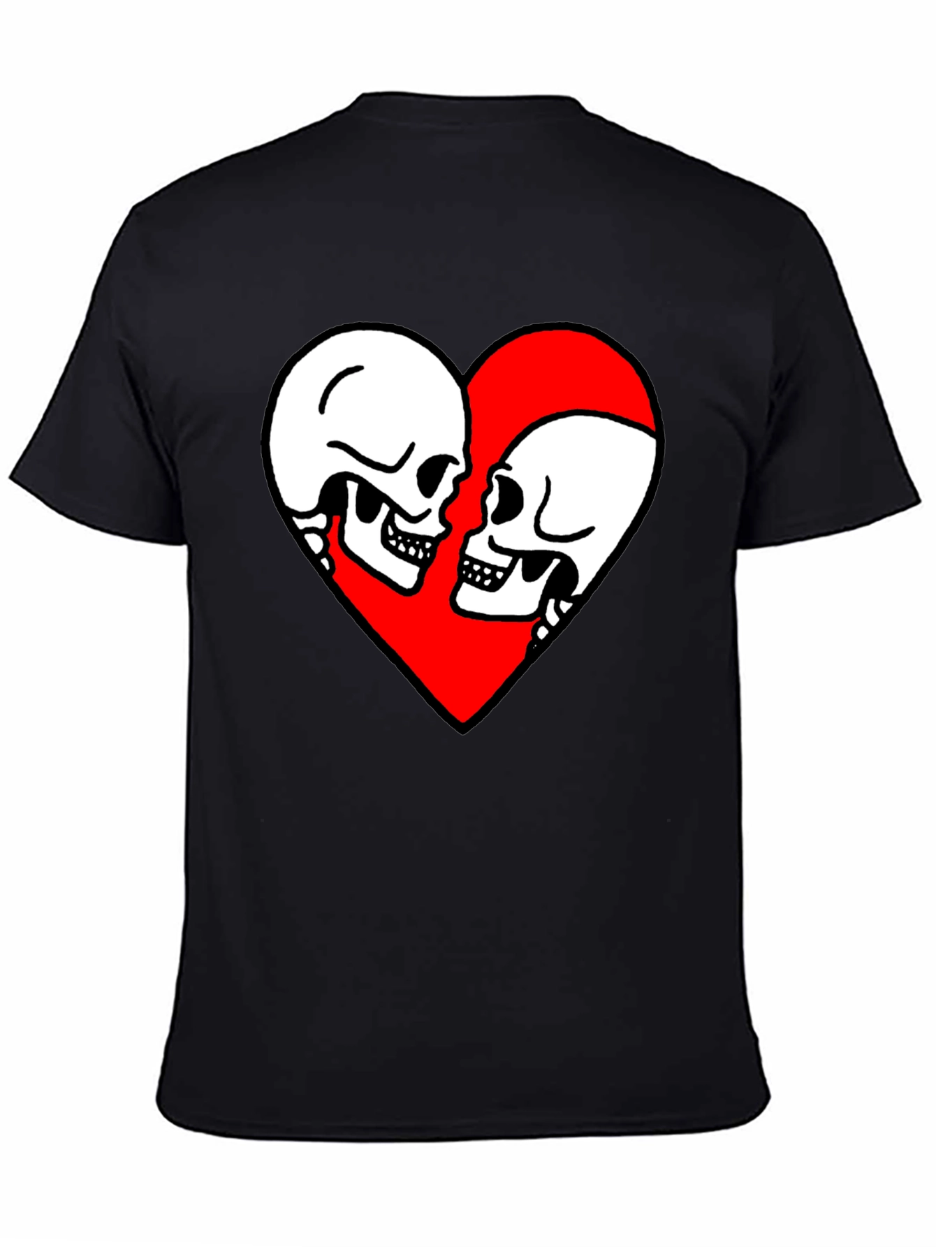 Skull Love Heart Graphic Tee